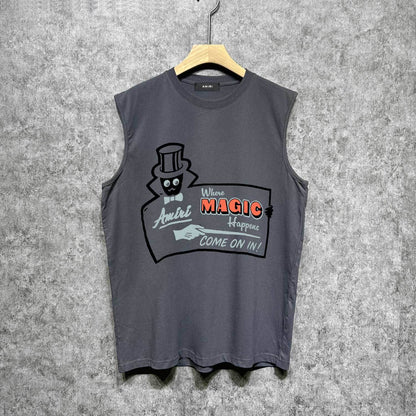 Amiri tank top hat magician printing
