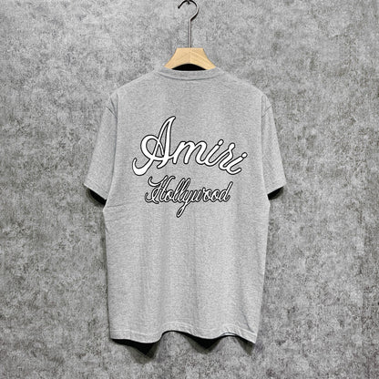 Amiri t shirts letter padded printing short sleeves