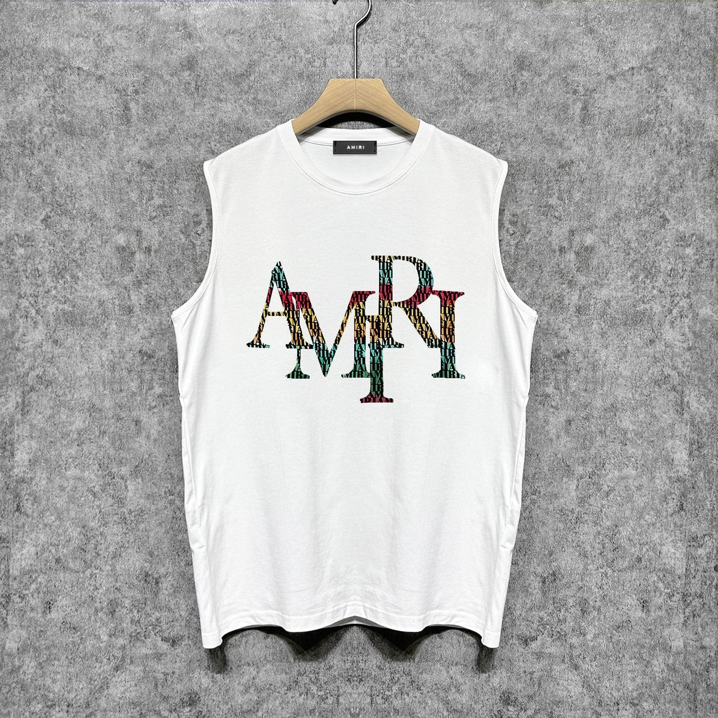 Amiri tank top rainbow letter printing