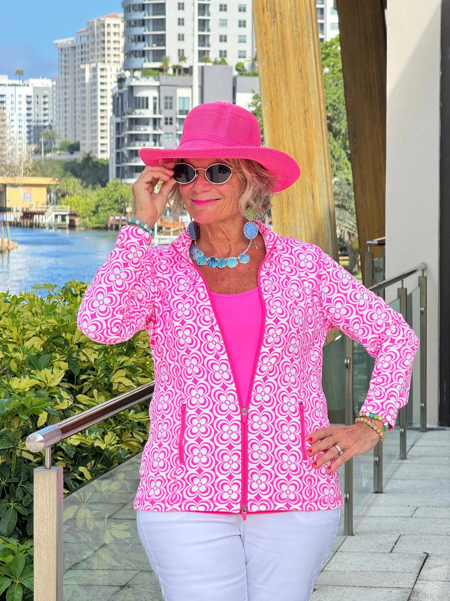 LULU B TROPIC PETALS FULL ZIPPER JACKET