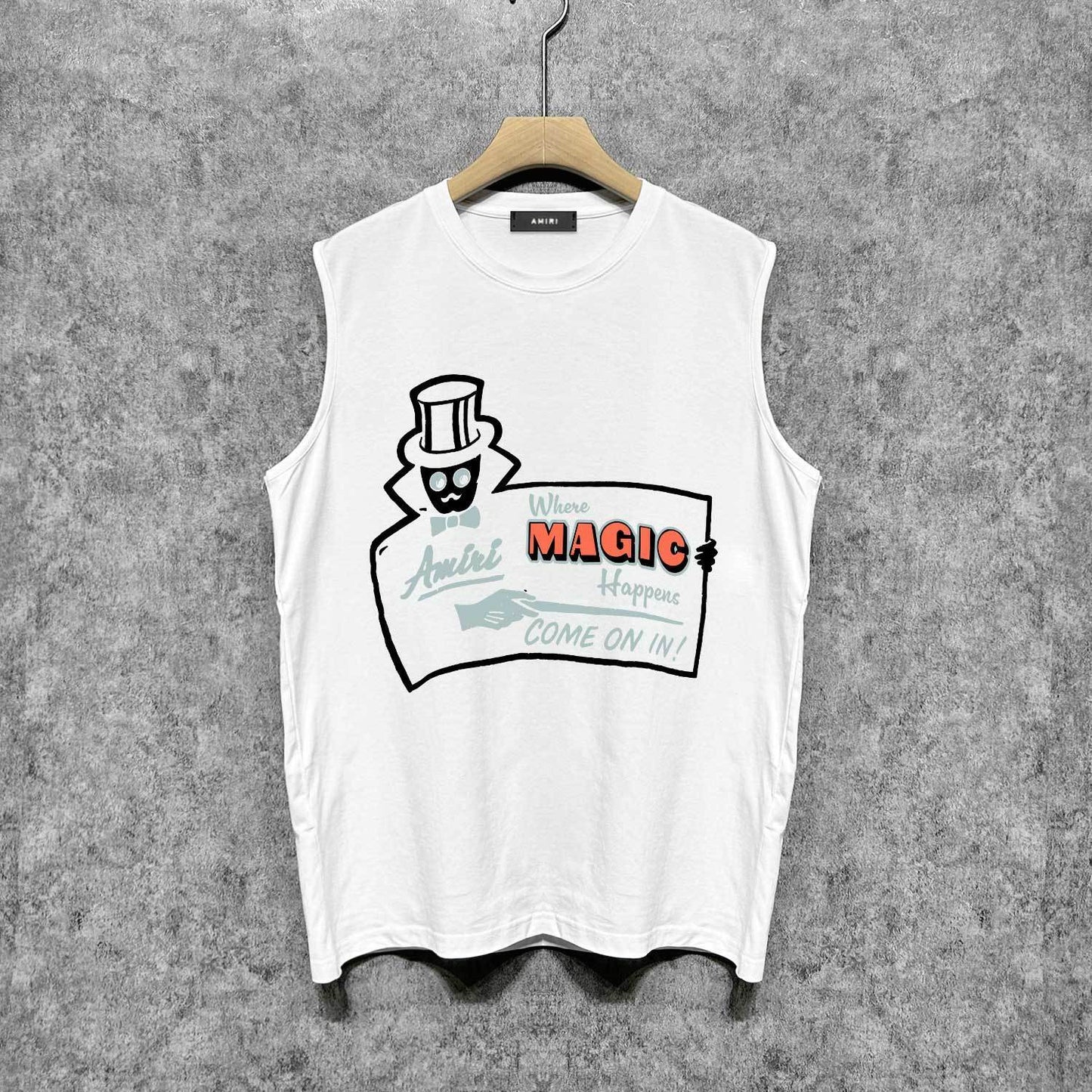 Amiri tank top hat magician printing