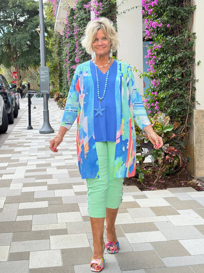 ETHYL OCEAN SPLASH CARDIGAN