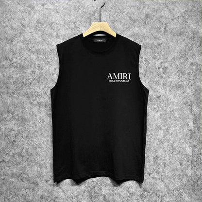 Amiri tank top new bone sleeve print