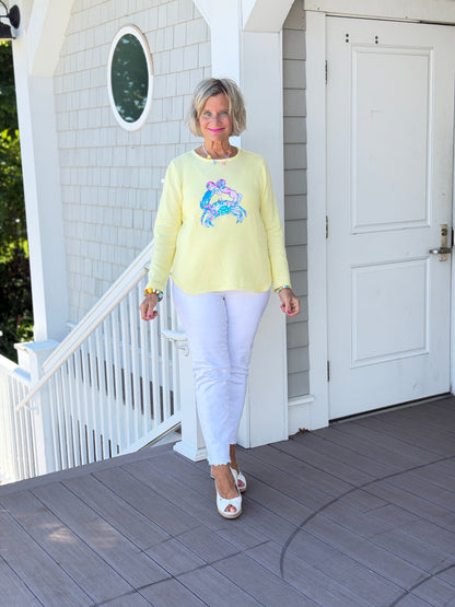 BEACH CLUB YELLOW CRAB SWEATER