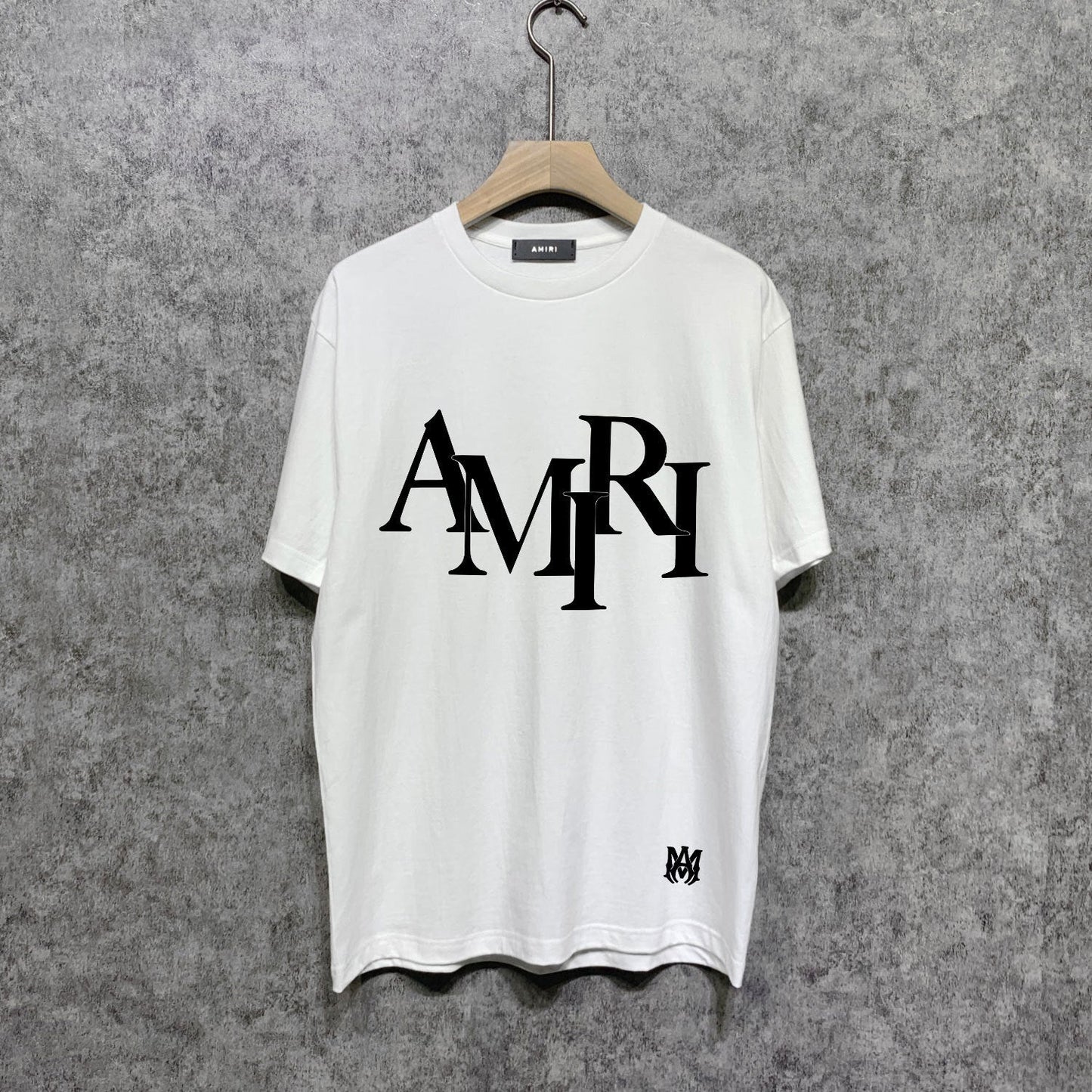 Amiri t shirts letter foam printing short sleeves