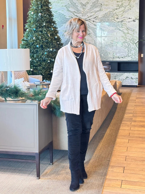 LULU-B BLUSH CHENILLE CARDIGAN
