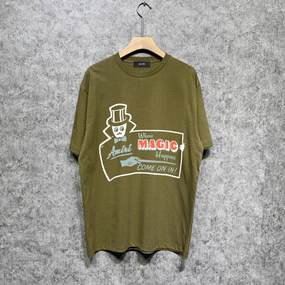 Amiri t shirts top hat magician printing short sleeve