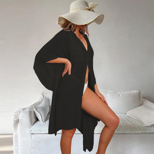 Beach Sweater Dress Loose Beach Cardigan Sun Protection Clothing Bikini Blouse