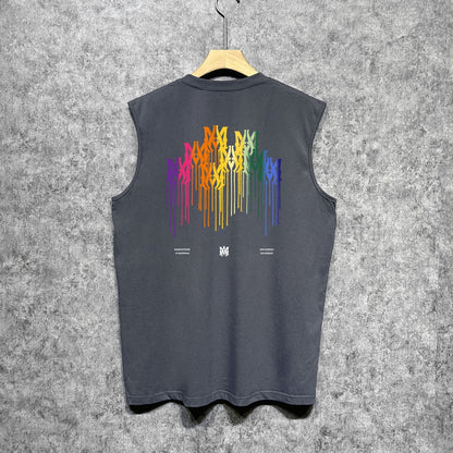 Amiri tank top gradient splash paint printing
