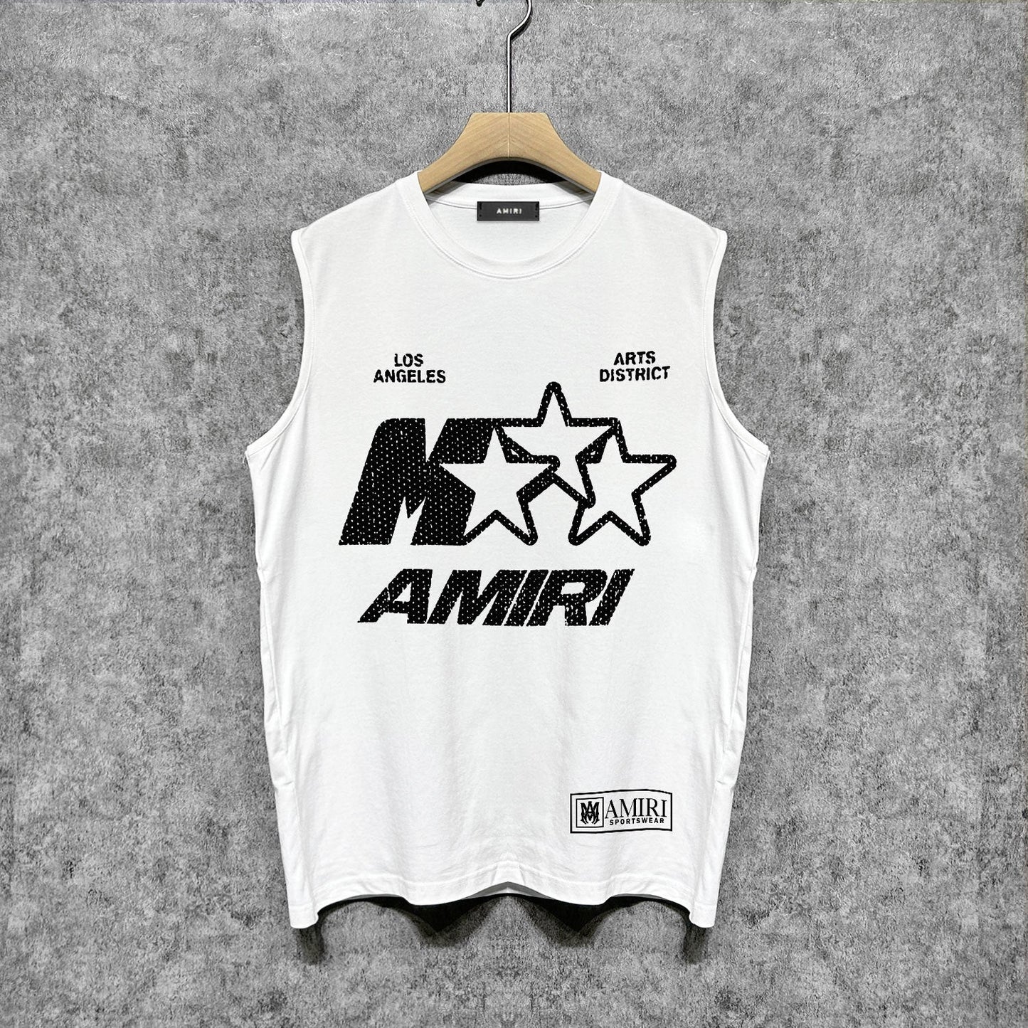 Amiri tank top five-pointed star mottled letterprinting