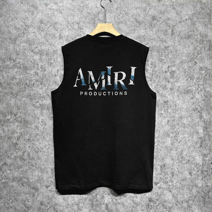 Amiri tank top double-sided rose printing