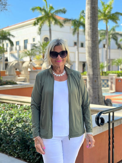 LULU-B OLIVE FULL ZIPPER JACKET