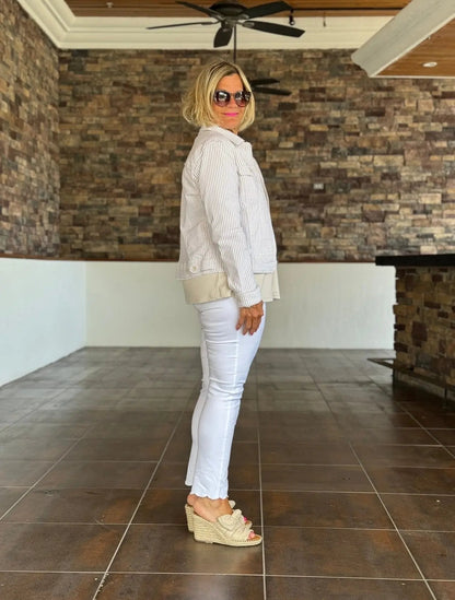 LULU B  STONE SEERSUCKER JACKET