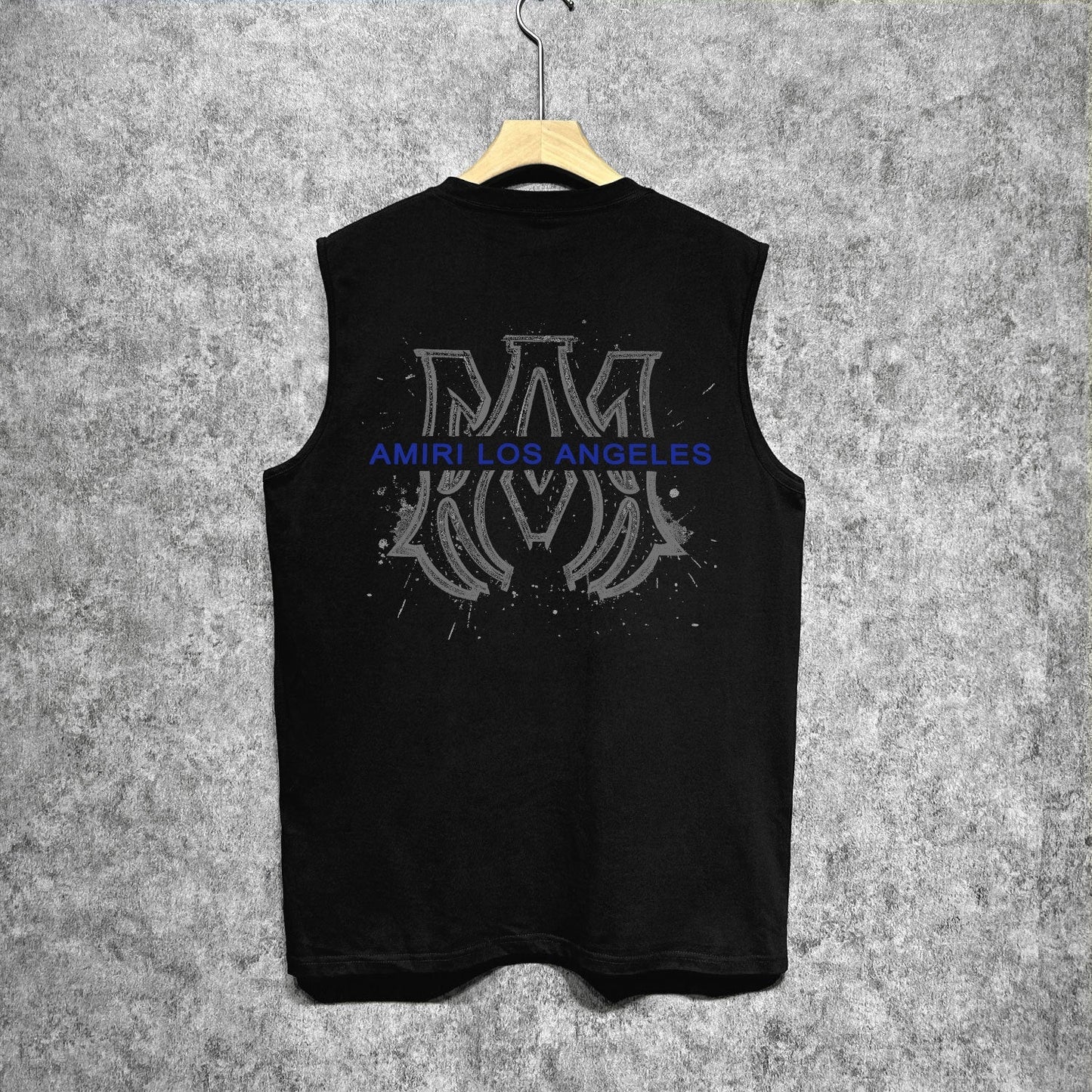 Amiri tank top splash ink large simple logo printing