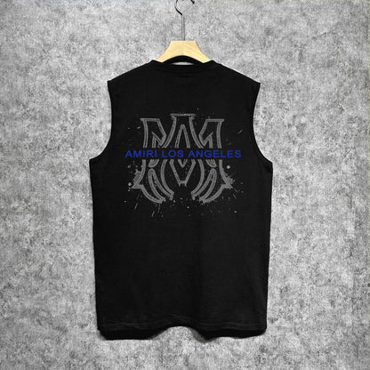 Amiri tank top splash ink large simple logo printing