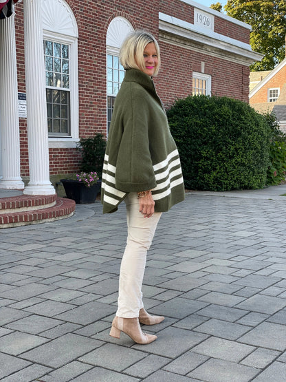 BAR HARBOR OLIVE ZIPPER