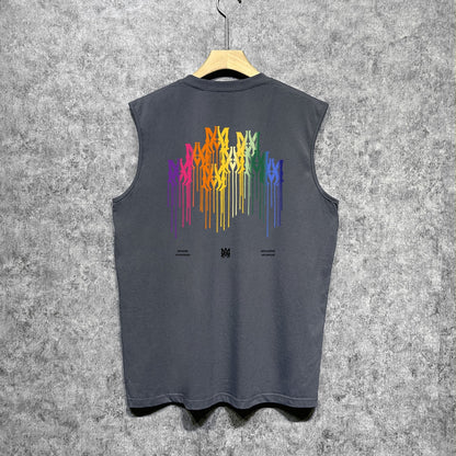 Amiri tank top gradient splash paint printing