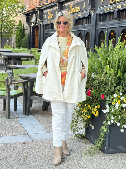 Cream Fall Leaves Round Neck Knit Printed Sweater