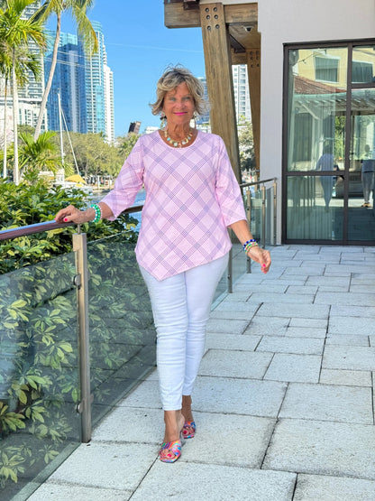 LULU B PINK CHIC ASYMMETRIC TOP