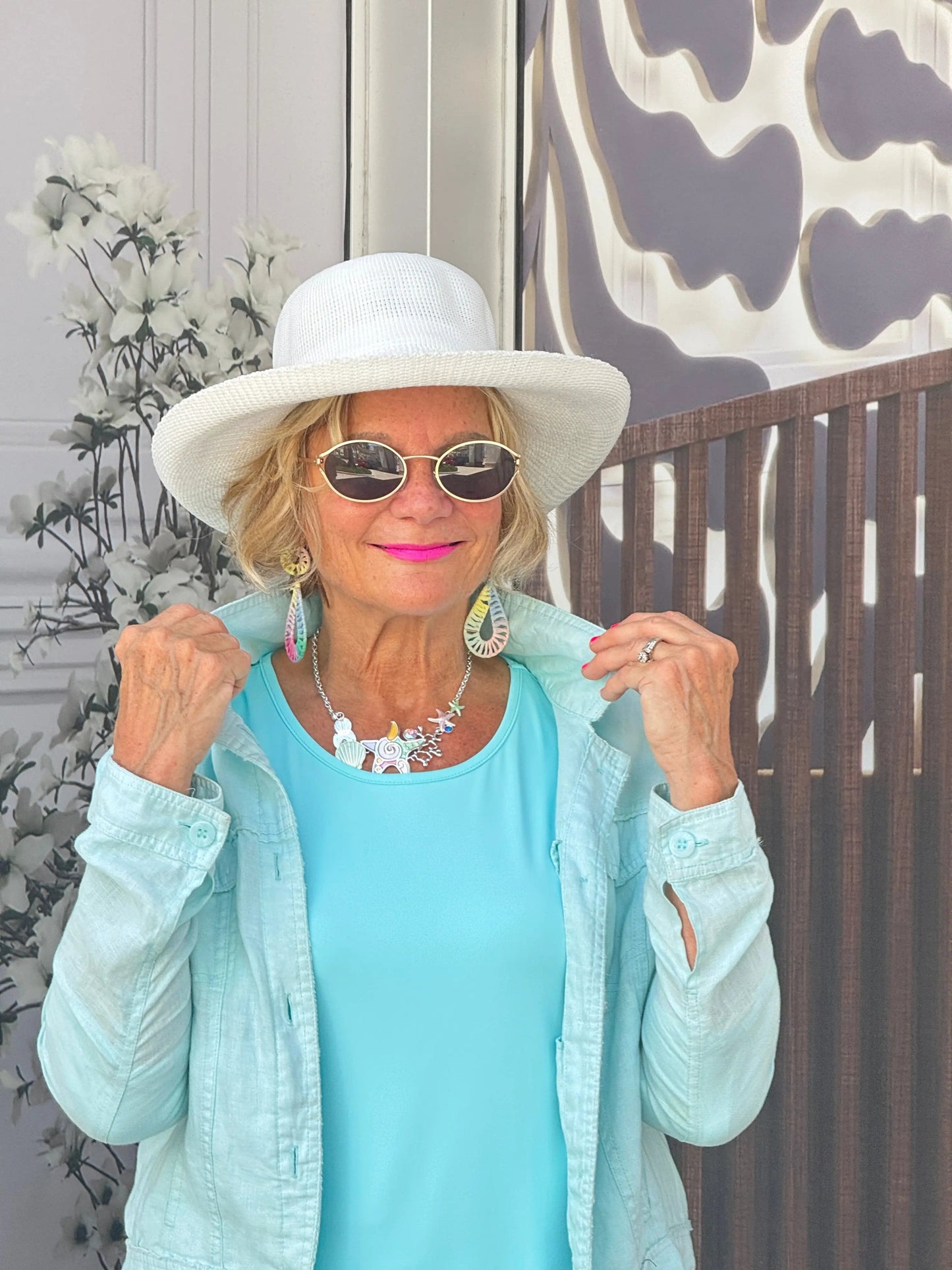 LULU B SEA FOAM LINEN JACKET