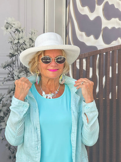 LULU B SEA FOAM LINEN JACKET