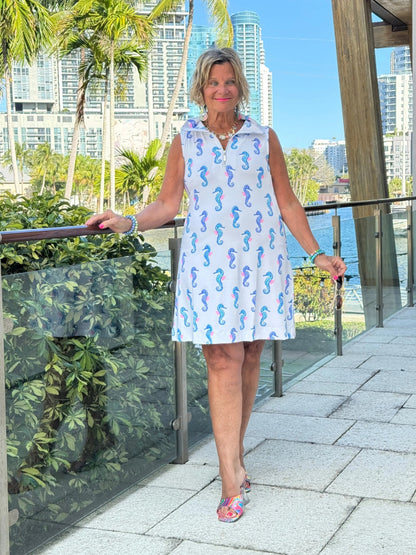 LULU B SHORELINE CHARM ZIPPER SWING DRESS