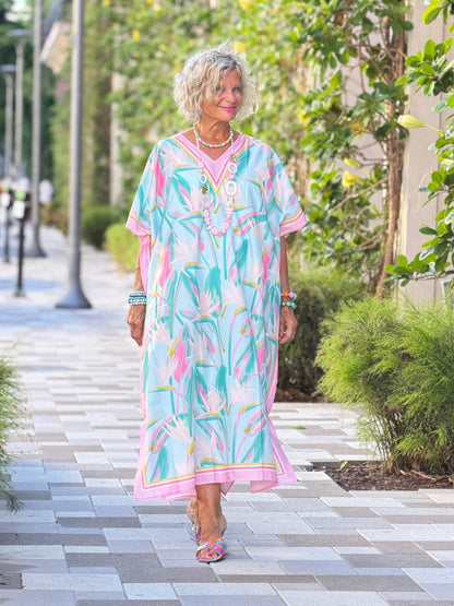Birds Of Paradise Caftan Beach DRESS