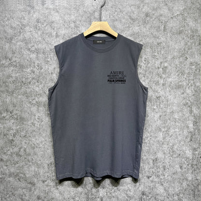 Amiri tank top pink bone print