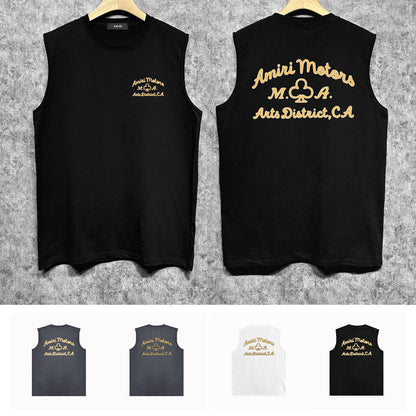 Amiri tank top lion medal printing