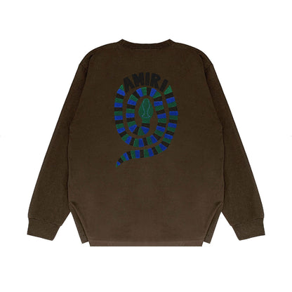 Amiri Long Sleeved Shirt Printed Trendy Pure Cotton