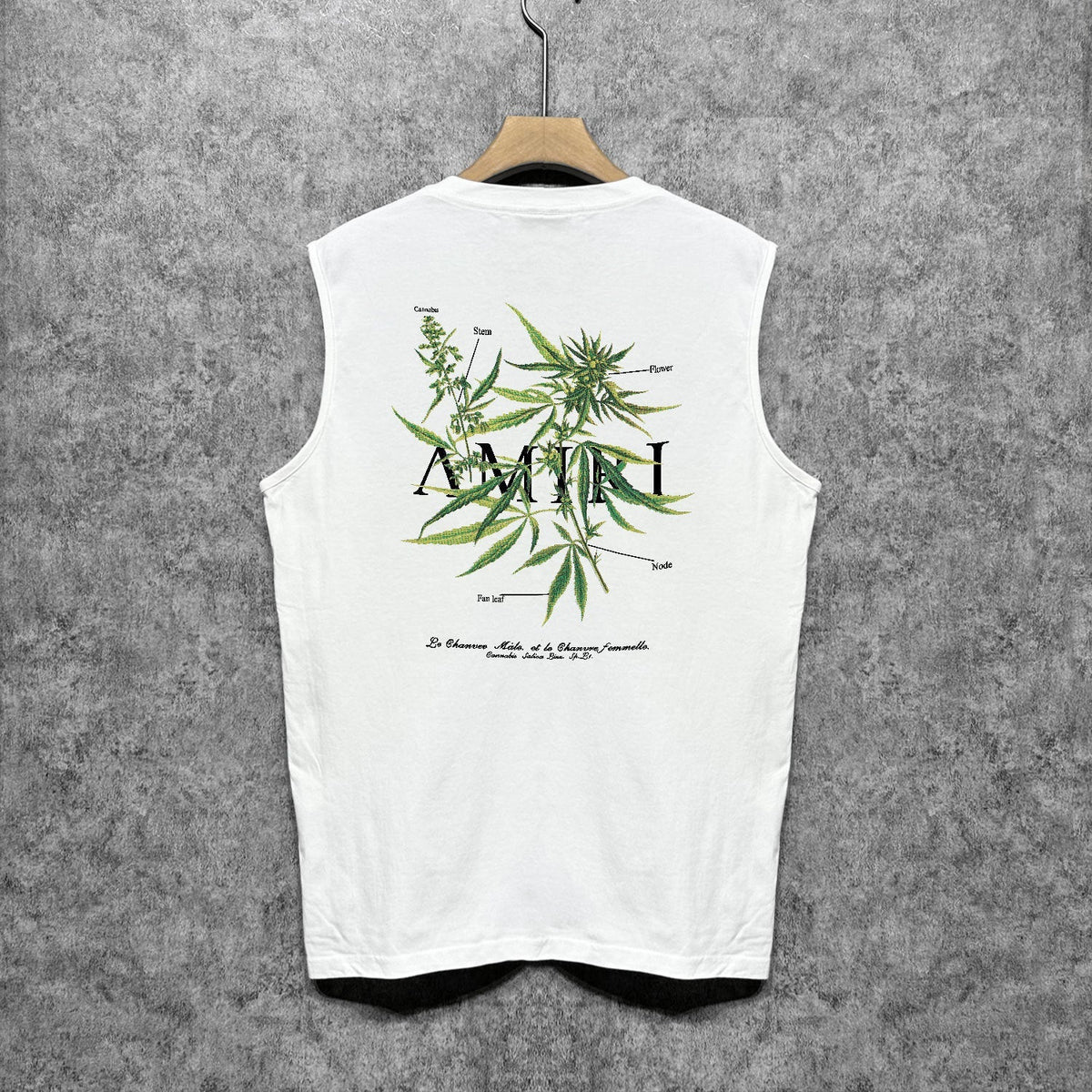 Amiri tank top leaf printing