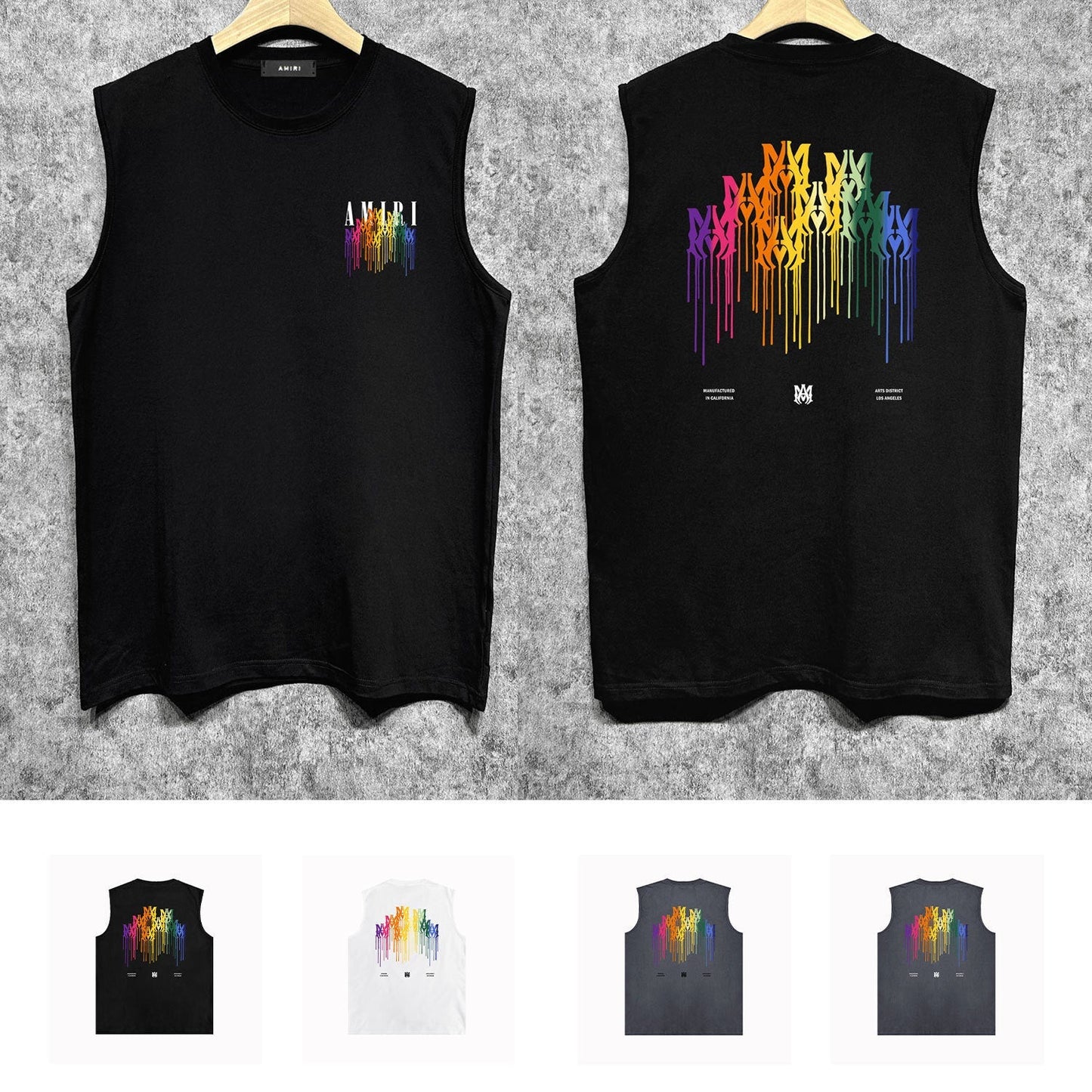 Amiri tank top gradient splash paint printing