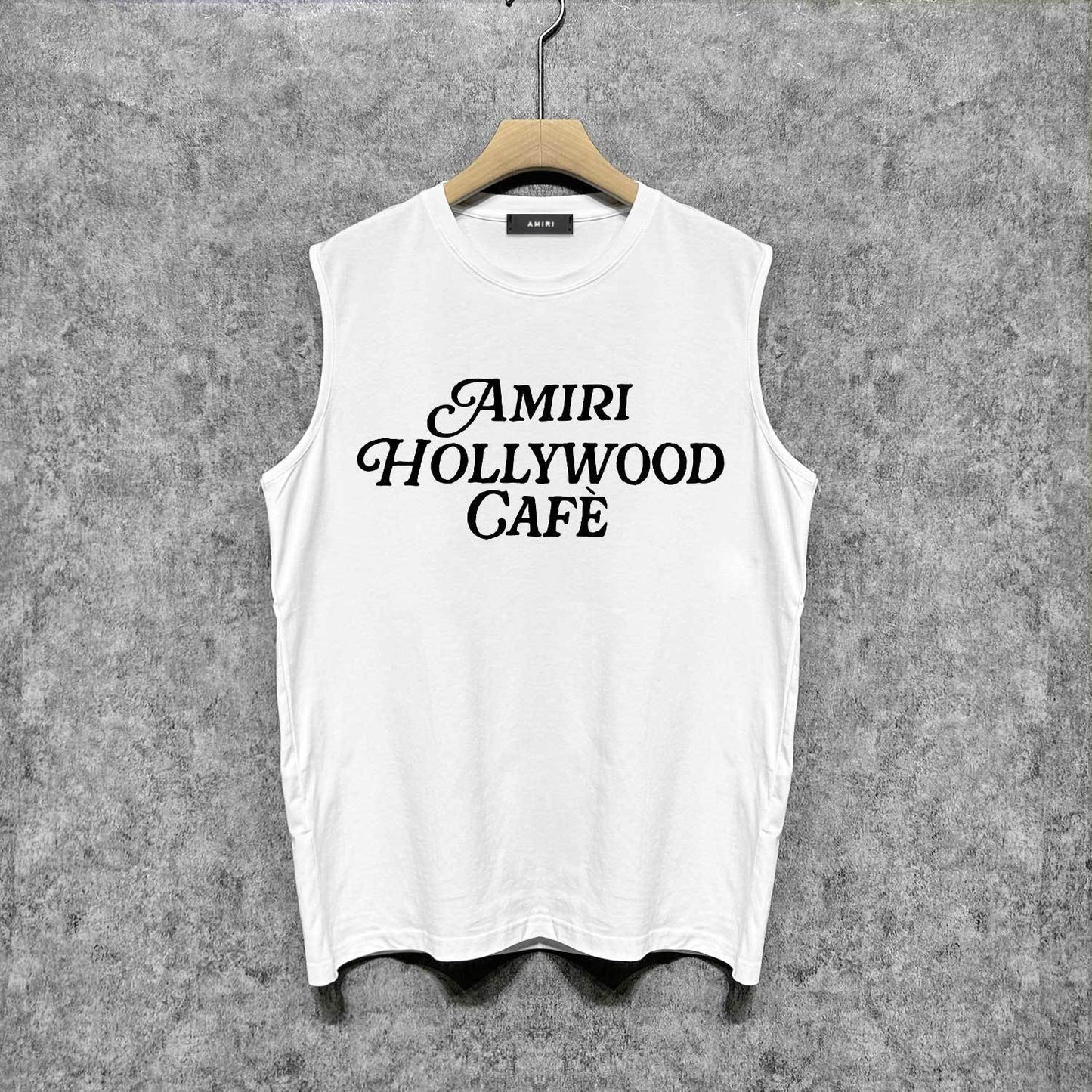 Amiri tank top hollywood font printing