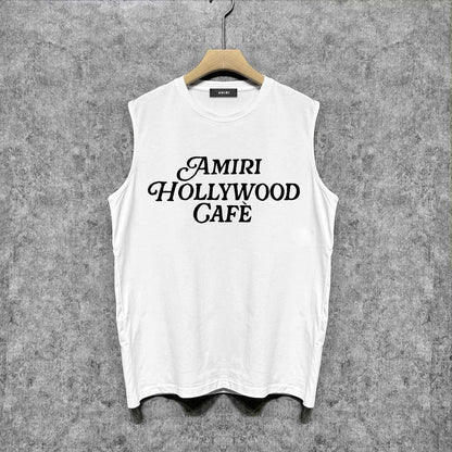 Amiri tank top hollywood font printing