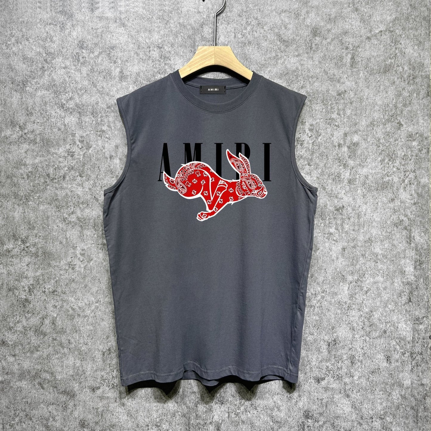 Amiri tank top cashew flower rabbit printing