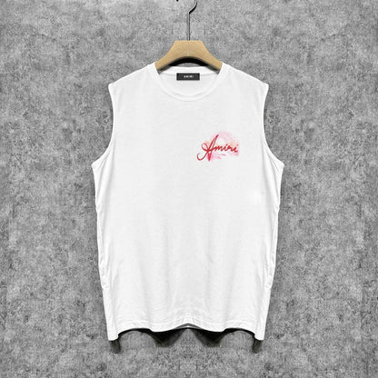 Amiri tank top pink beach print