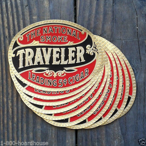 TRAVELER SMOKE Cigar Box Labels 1910s