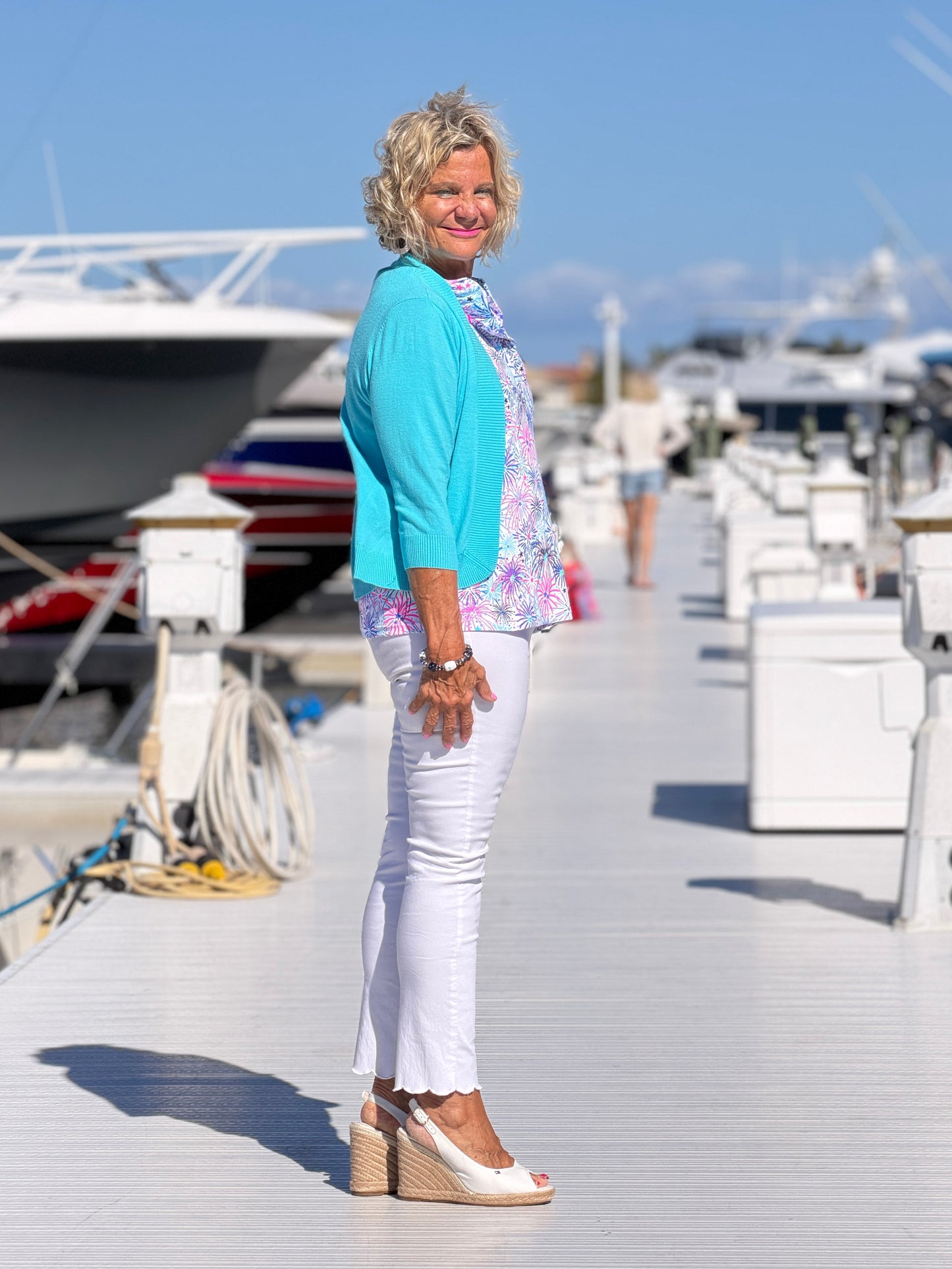 LULU B FIRECRAKER SLEEVELESS RUFFLE TOP
