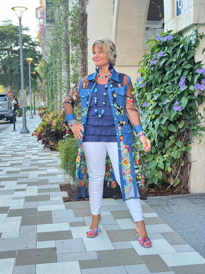 AFTERNOON NAVY LACE JACKET