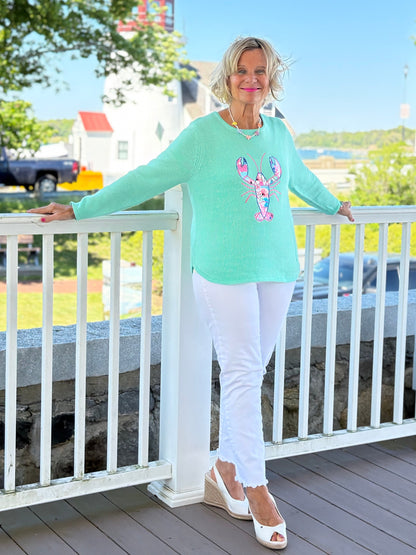 BEACH CLUB SEAFOAM LOBSTER SWEATER