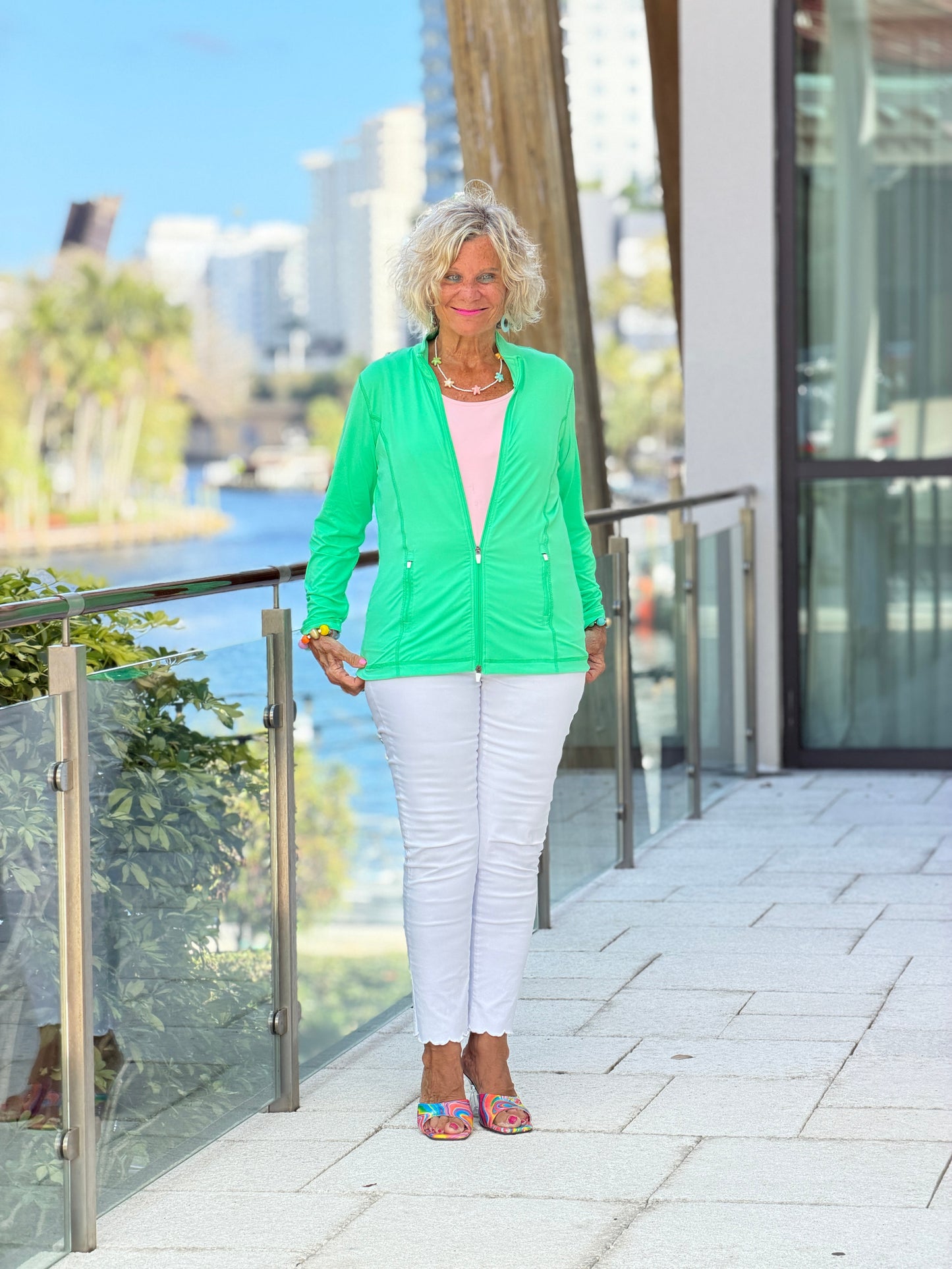 COASTAL GREEN FULL ZIPPER JACKET