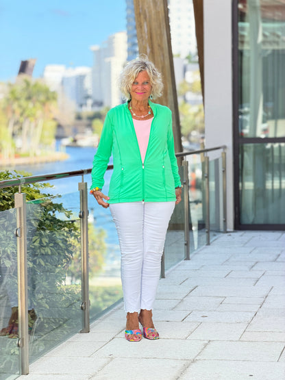 COASTAL GREEN FULL ZIPPER JACKET