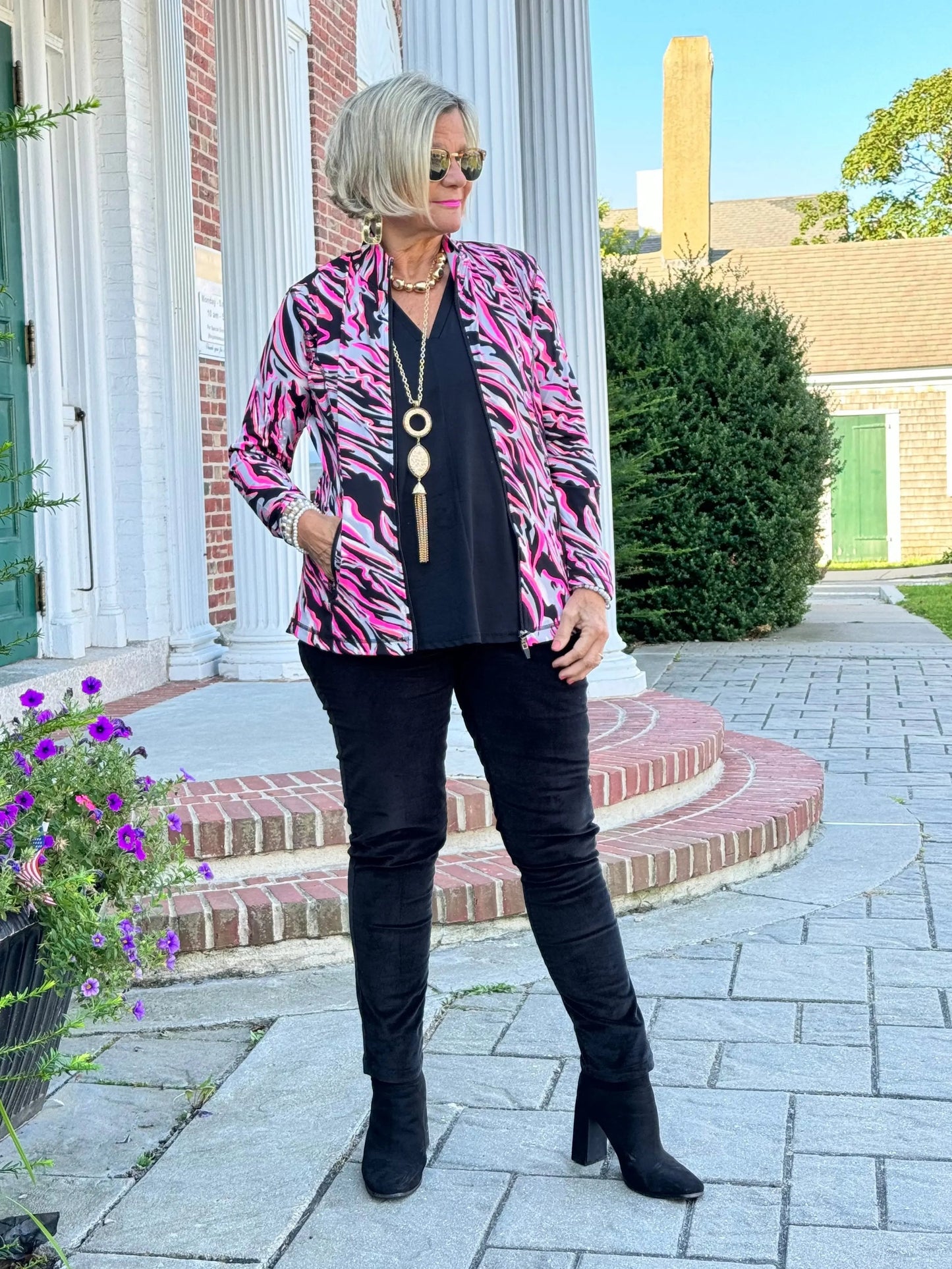 LULU-B PINK SIZZLE FULL ZIPPER JACKET