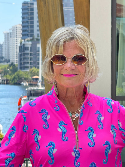 LULU B SEAHORSE BAY ZIPPER TOP