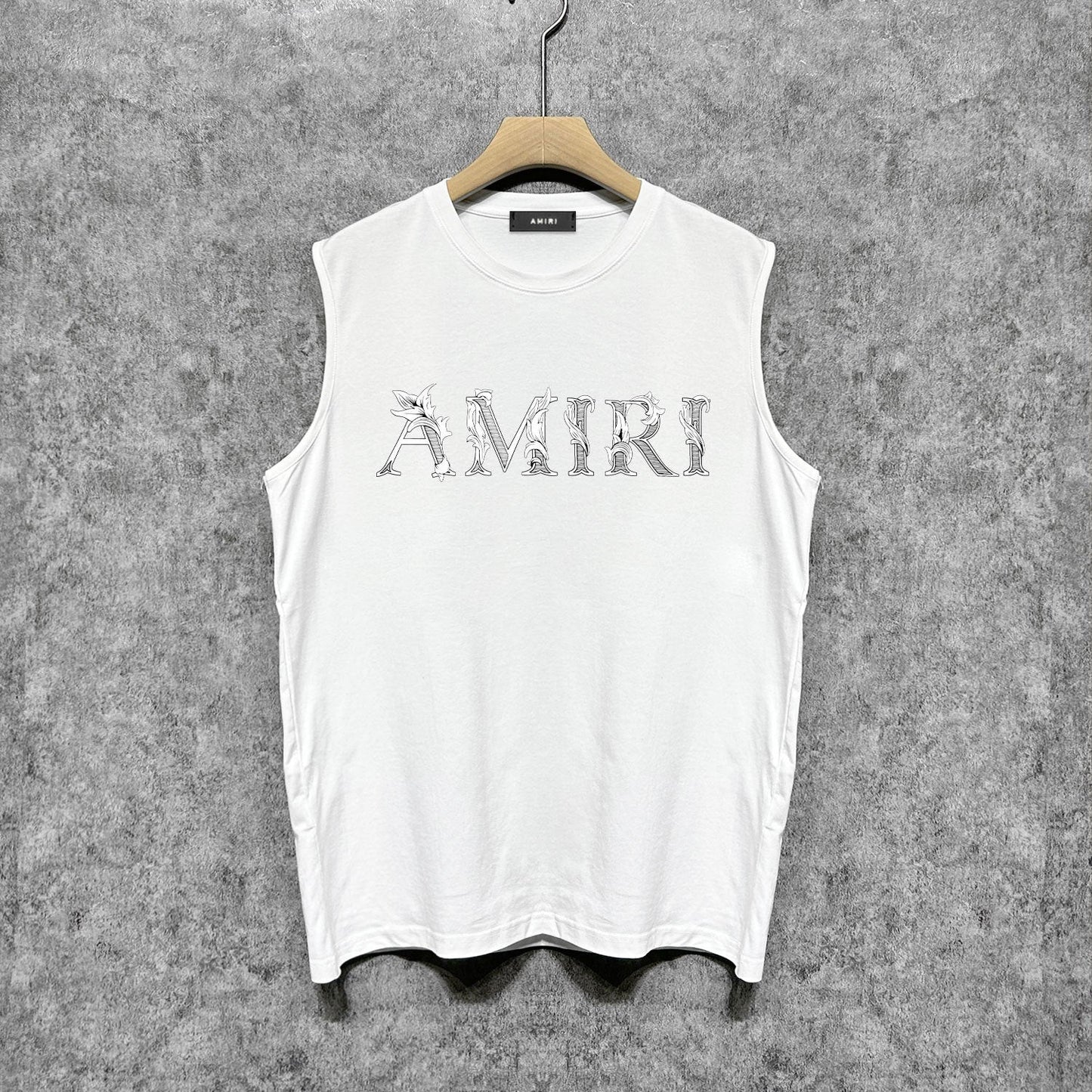 Amiri tank top with vine and man text printing