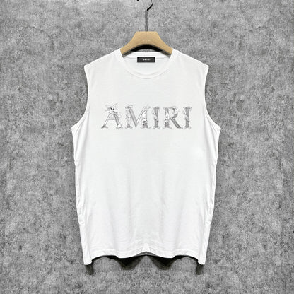 Amiri tank top with vine and man text printing