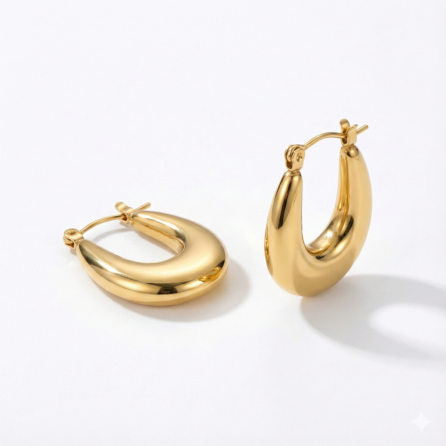 ALB Custom Gold Oval Hoop Earrings