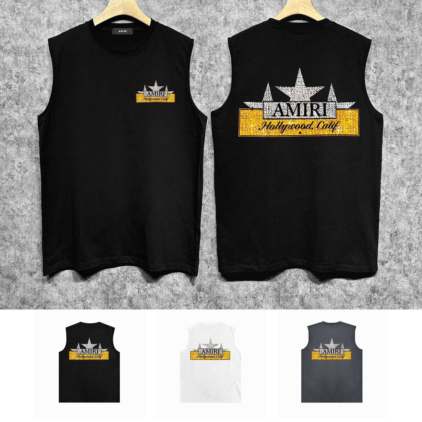 Amiri tank top five-pointed star nameplate printing