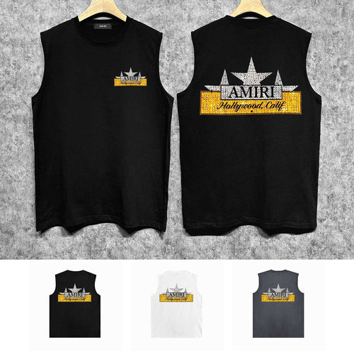 Amiri tank top five-pointed star nameplate printing