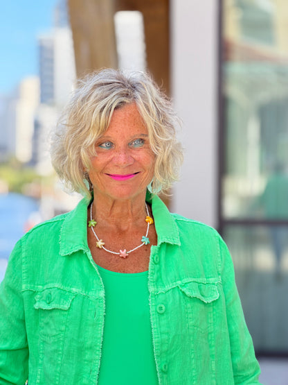 LULU B COASTAL GREEN LINEN JACKET